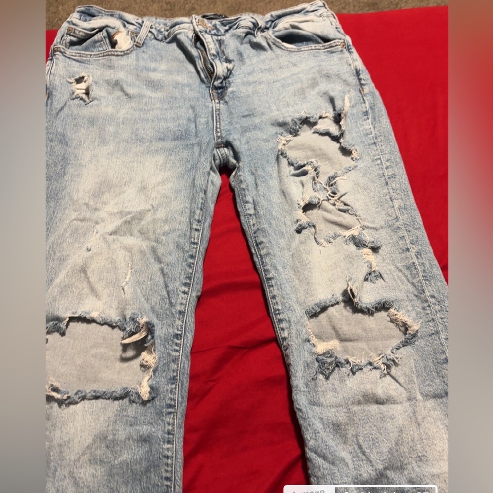 Aeropostale Light Blue Distressed low Rise Flare Jeans